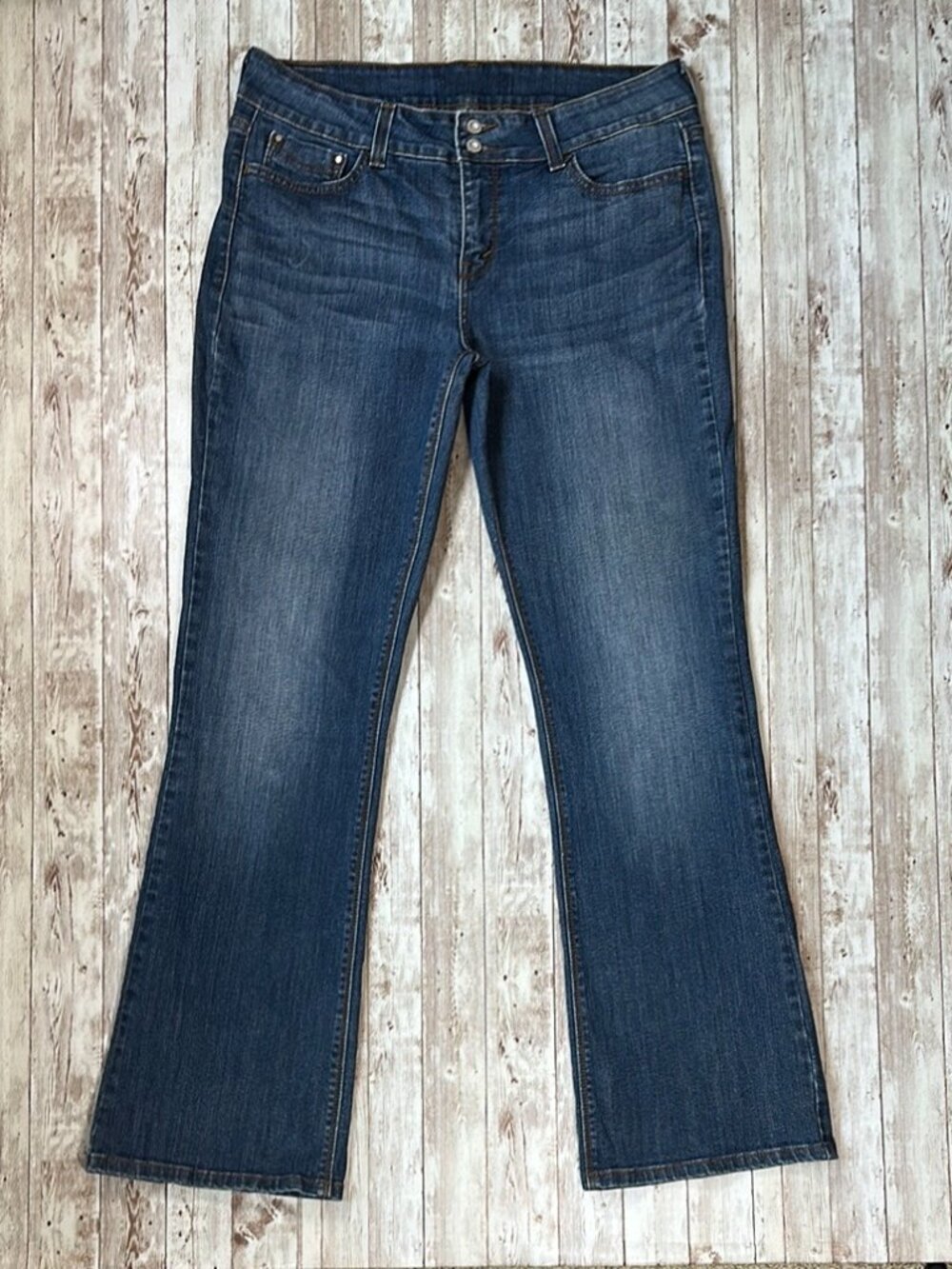 Levi's Boot Cut Flare Jeans 437 sz 10 Mid-Low Rise Dark Wash 31" Inseam Women’s